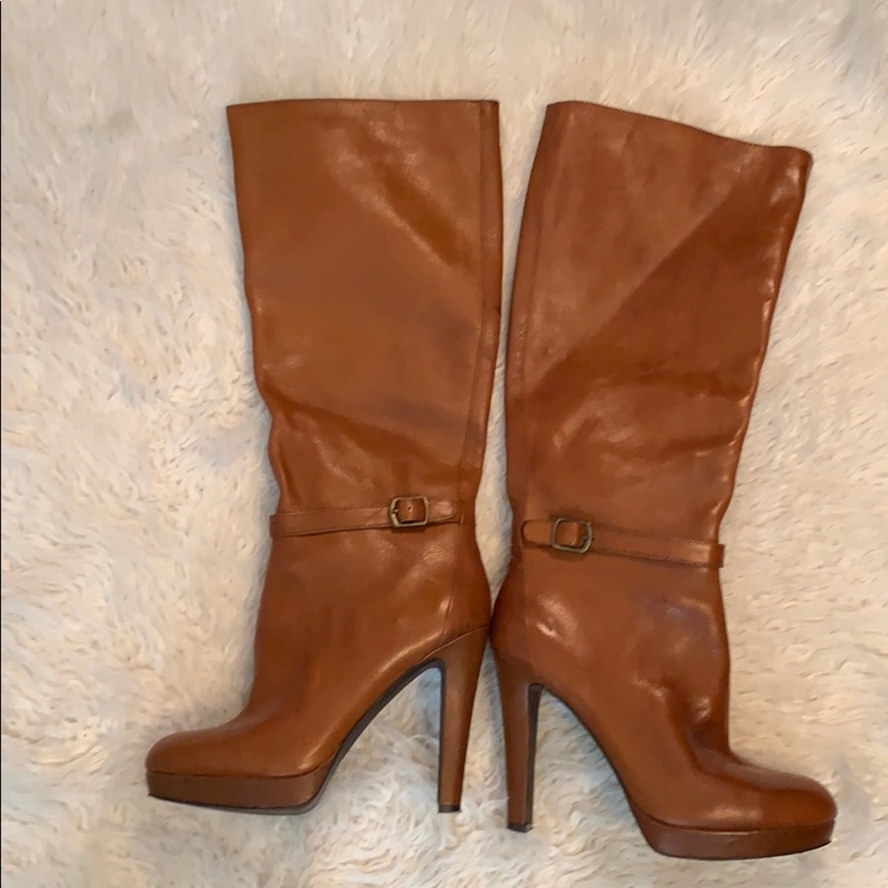 Jessica Simpson Tan genuine leather boots.